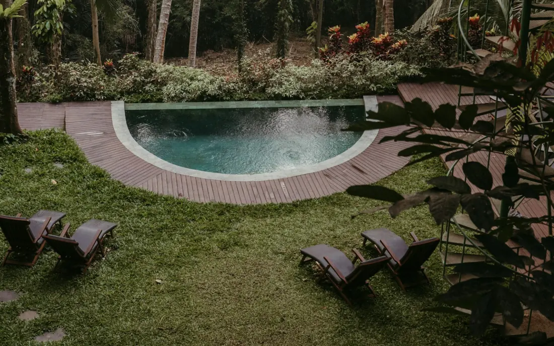 A peaceful tropical poolside escape